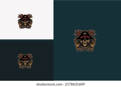 head skull and red rose flower vector illustration design