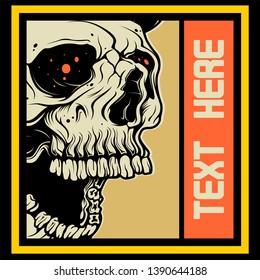 head skull roar hand drawing vector