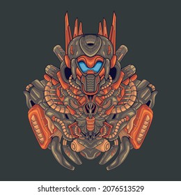 Head skull robotic cyborg style