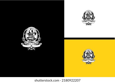 head skull and rose flowers vector black and white