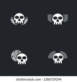 Head Skull Set Scary Abstract Illustration Vector Business Logo