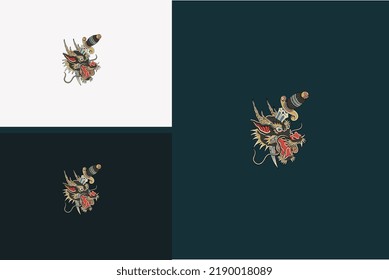 head skull and sword vector illustration design