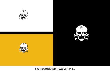head skull and sword vector outline design