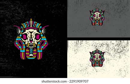 head skull tiger vector illustration mascot design