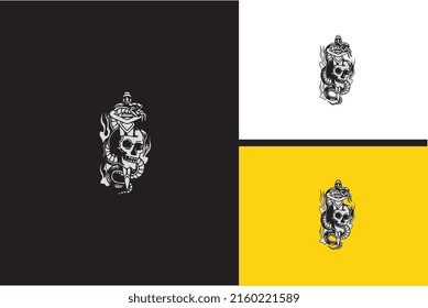 head skull vector illustration flat design