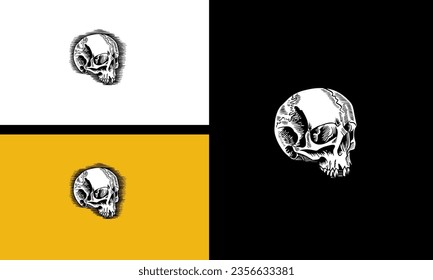 head skull vector illustration outline design