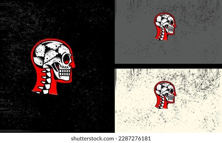 head skull view side vector mascot design