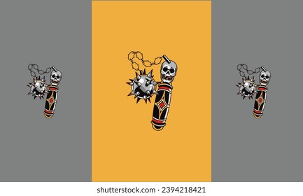 head skull with weapon vector illustration design