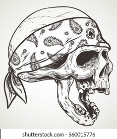 Head Skull Wear Bandana Isolated