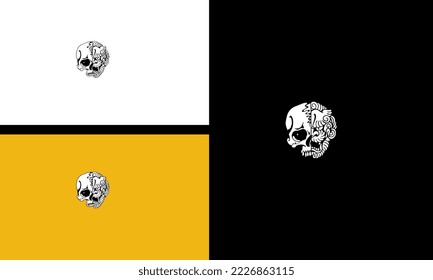 head skull zombie vector illustration mascot design