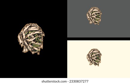 head skull zombie vector mascot design