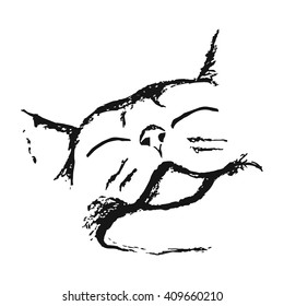 Head of a sleeping cat
