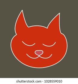 Head of sleeping red cat