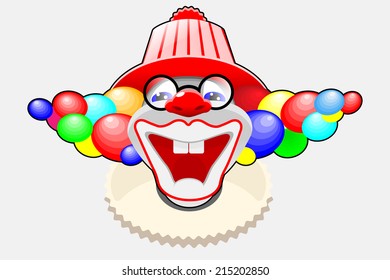 Head of smiling clown  EPS 10