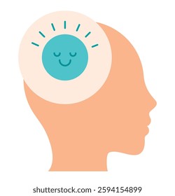 Head with a smiling face representing peace