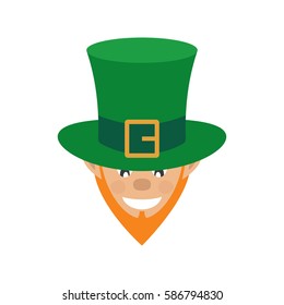 Head of a smiling leprechaun. Patrick's day.