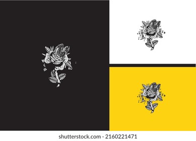 head snake and flowers vector flat design