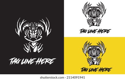 head snake vector black and white
