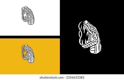 head snake vector illustration outline design