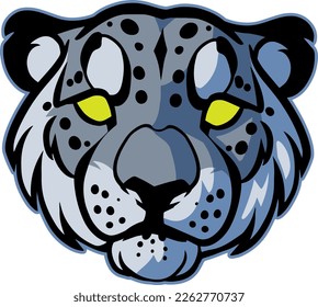 Head of a snow leopard, mascot design, icon, logo