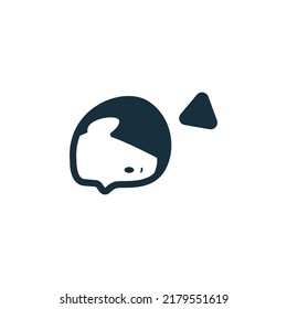 Head of someone chat balloon and camera video symbol to represent human interaction through video with clear shape