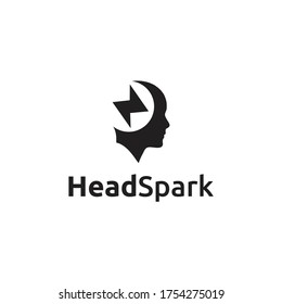 Head Spark Logo Vector And Template Symbol Creative