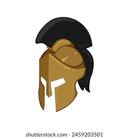 head spartan helmet cartoon. sparta armour, greek logo, trojan gladiator head spartan helmet sign. isolated symbol vector illustration