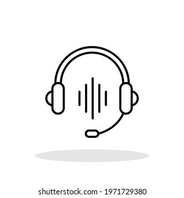 Head speaker and microphone icon in flat style. Podcast symbol for your web site design, logo, app, UI Vector EPS 10.
