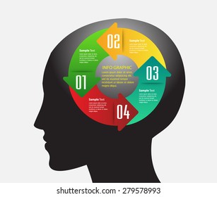 head with Speech Bubbles. brain idea concept. technology template for computer graphic website internet and business. circuit. text box set. Silhouette. Infographics. vector. think. circuit