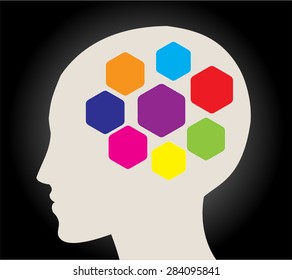 head with Speech Bubbles. brain idea concept. technology template for computer graphic website internet and business. circuit. text box set. Silhouette. Infographics. vector. think