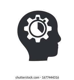 Head and speedometer design, growth mindset, potential development, fast self improvement, soft skills training, boost efficiency, fast decision making, vector icon