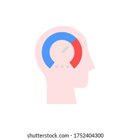 head speedometer icon. Simple color vector elements of brain process icons for ui and ux, website or mobile application