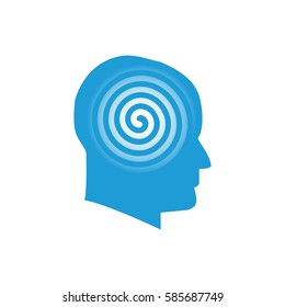 Head with spiral logo symbol