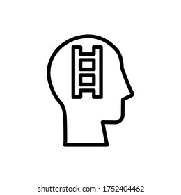 head stairs icon. Simple line, outline vector elements of brain process icons for ui and ux, website or mobile application