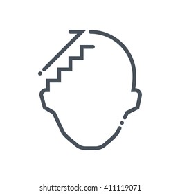 Head and stairs icon suitable for info graphics, websites and print media and  interfaces. Hand drawn style, line vector icon.