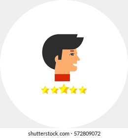 Head of Star Employee and Stars Icon