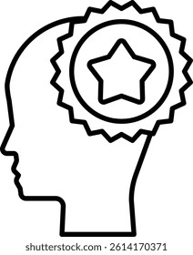 A head with a star in the middle