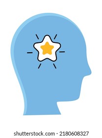 head with star on white background