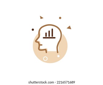 Head Statistics Stroke Line Icon, Head Statistic Vector Illustration
