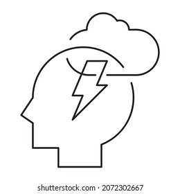 head with storm vector icon design template