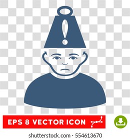 Head Stress EPS vector pictograph. Illustration style is flat iconic blue symbol on chess transparent background.
