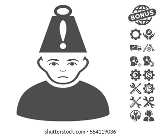 Head Stress icon with bonus setup tools icon set. Vector illustration style is flat iconic gray symbols on white background.