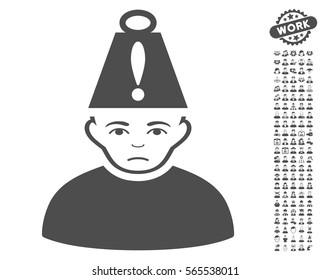 Head Stress pictograph with bonus human design elements. Vector illustration style is flat iconic gray symbols on white background.