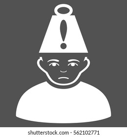 Head Stress vector icon. Flat white symbol. Pictogram is isolated on a gray background. Designed for web and software interfaces.