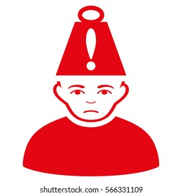 Head Stress vector icon. Flat red symbol. Pictogram is isolated on a white background. Designed for web and software interfaces.