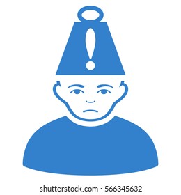 Head Stress vector icon. Flat cobalt symbol. Pictogram is isolated on a white background. Designed for web and software interfaces.