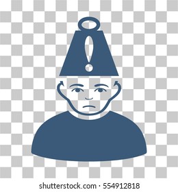 Head Stress vector icon. Illustration style is flat iconic blue symbol on a chess transparent background.
