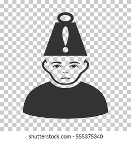 Head Stress vector icon. Illustration style is flat iconic gray symbol on a chess transparent background.