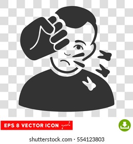 Head Strike EPS vector pictogram. Illustration style is flat iconic gray symbol on chess transparent background.