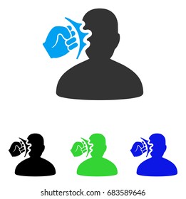 Head Strike vector pictogram. Style is flat graphic head strike symbol using some color variants.